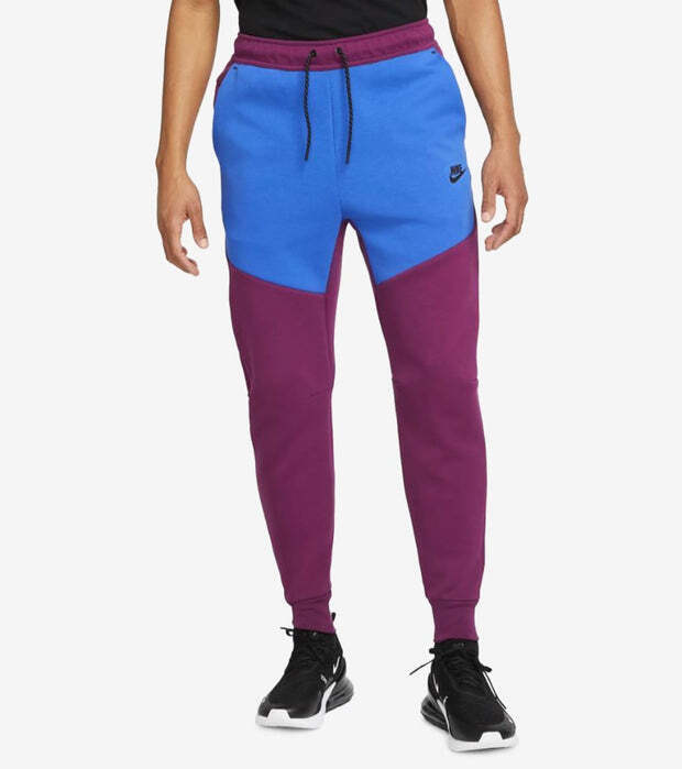 Флисовые джоггеры Nike Tech с манжетами Sangria Maroon Royal Blue CU4495-610 3XL