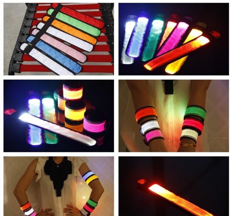 SLAP WRISTBAND FLASH LED BRACELET armband Light glow running night safety gear
