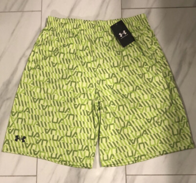 Under Armour Men's All Over Shorts Light Green White New