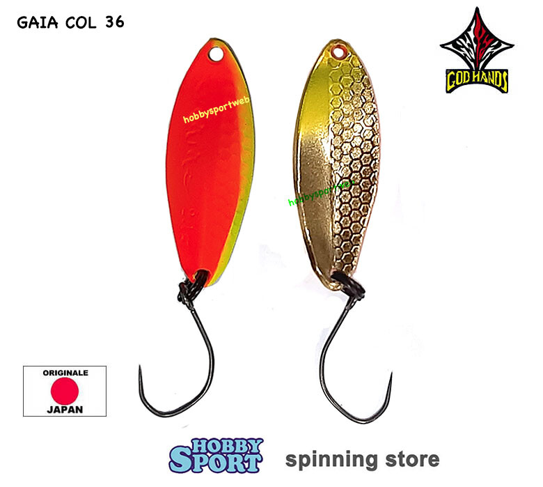 GOD HANDS GAIA 1,7 GR COL. 36 ORANGE YELLOW GOLD JAPAN SPOON AREA TROUT SPINNING