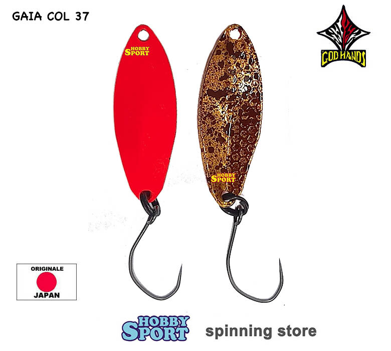 GOD HANDS GAIA 2,1 GR COL. 37 RG ORANGE GOLD SPOON AREA TROUT SPINNING
