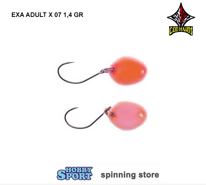 GOD HANDS EXA ADULT 1,4 GR COL. X07 LIGHT ORANGE BOTTOM SPOON AREA TROUT