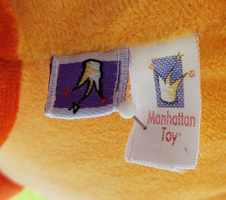 Manhattan Toy Co Yellow Robot Rag Doll Soft Stuffed Plush Animal 2008 12