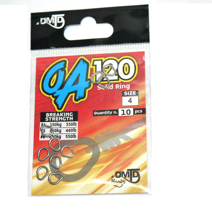 SOLID RING OA120 SIZE 4 OMTD 330 LB - 150 KG  INOX DECENTRATO X SPINNING TRAINA