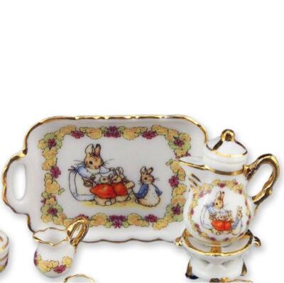 Peter Rabbit Coffee Set/2 Beatrice Potter 57.361/6 Reutter DOLLHOUSE Miniature