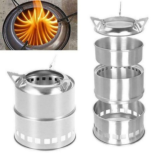 Portable Wood Gas Backpacking Wood Burning For Camping Picnic BBQ Stove