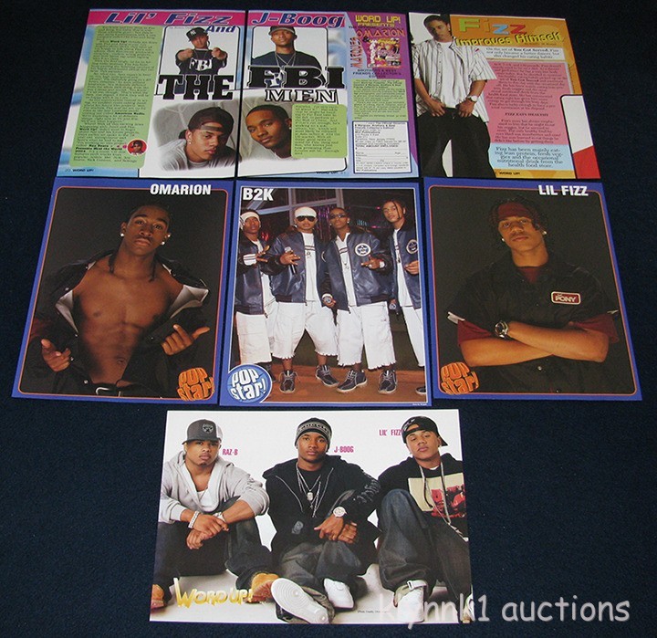 B2K Omarion Lil Fizz JBoog Raz B - 3 sets 24 Full page clippings Pinups Lot B309