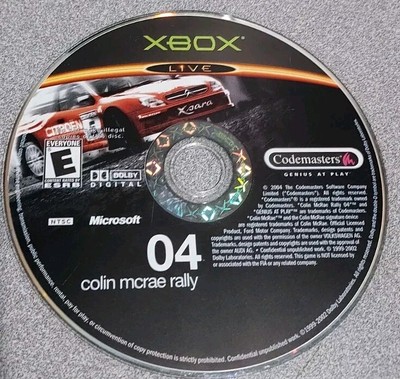 Colin McRae Rally 04 (Microsoft Original OG Xbox) Disc Only Tested Codemasters
