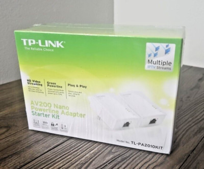 TP-LINK TL-PA2010KIT AV200 Nano Powerline Adapter Starter Kit Brand New