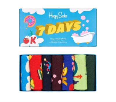 S Unisex 7 Days Of Crew Socks 7 Pairs Gift Set Size 10-13 Nwb
