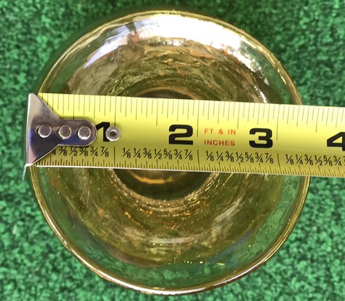 Blenko Amber Crackle Neck Vase