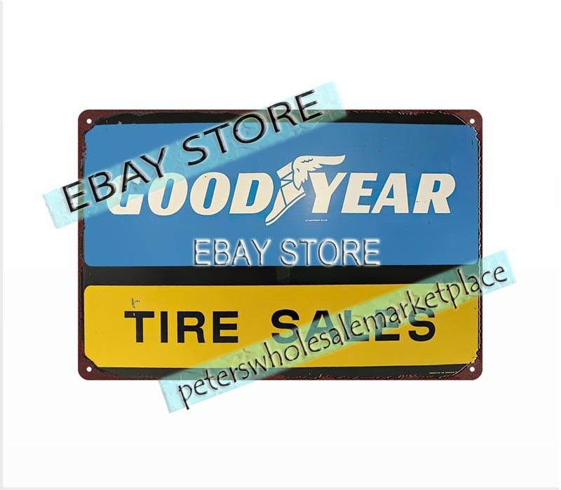 nostalgic  dorm  room metal wall art Goodyear Tires