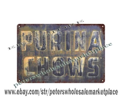 Purina Chows farm ranch metal tin sign living room wall decor garage bars