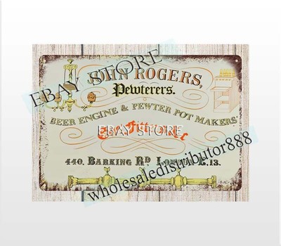 John Rogers Pewterers metal tin sign coffee shops inspirational wall art