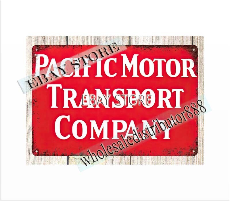 garage renovation ideas Pacific Motor Transport Company metal tin sign