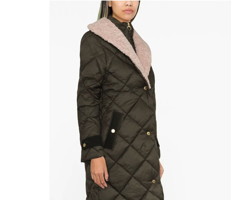 Pre-owned Barbour Tolsta Quilted Teddy-collar Coat In Sage Ancient Msrp$499 British Luxury