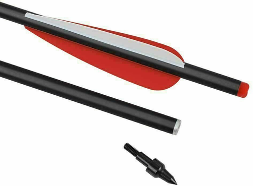 12Pcs 20" Carbon Crossbow Bolts Arrows & 12Pcs Crossbow Broadheads Set Hunting