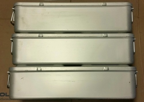 LOT OF THREE AESCULAP DBP STERILIZATION CONTAINER CASES 21-3/4 x 10-1/4 x 5