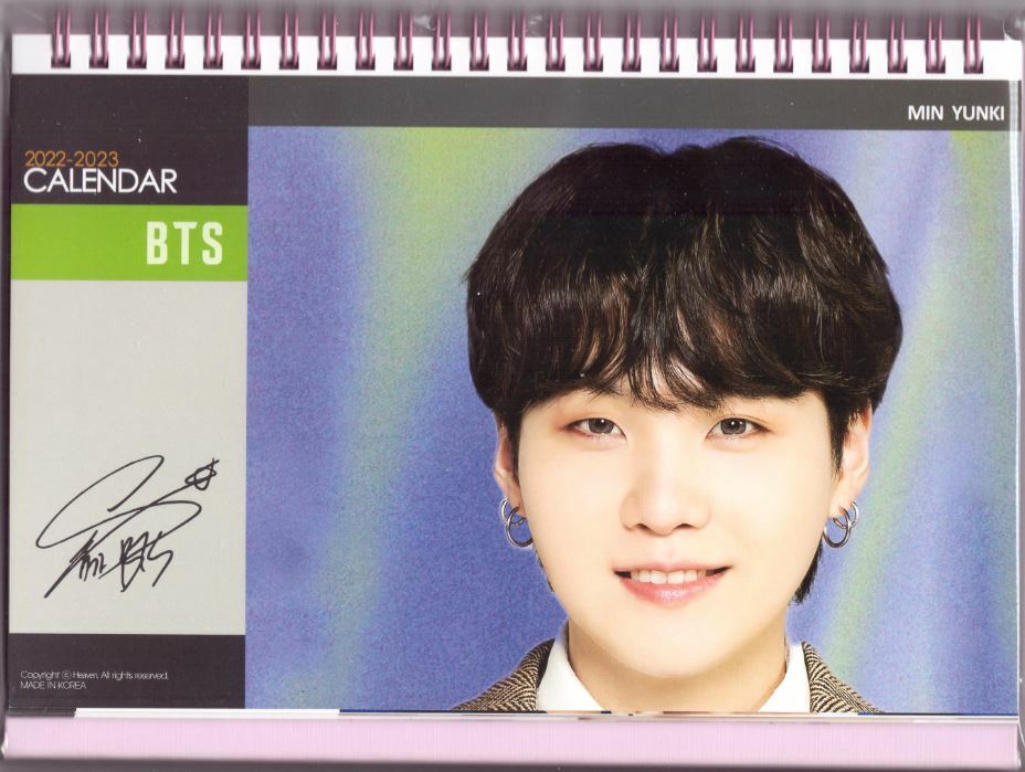 BTS Suga Photo Calendar 2022 & 2023 KPOP P01