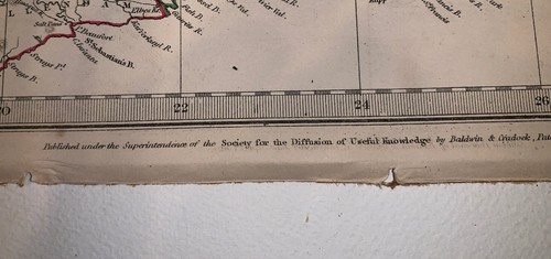 1834 Baldwin Cradock Map South Africa Landmarks Genuine Antique