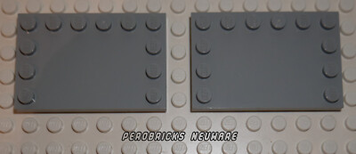 Lego Basic Technik Technic 2 Platten neu-hellgrau 6x4 #6180 NEUWARE