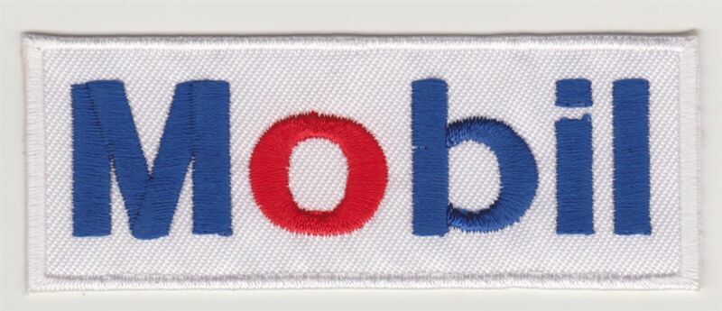 Mobil Oil Gasoline Embroidered Iron On Car Patch *New* #387