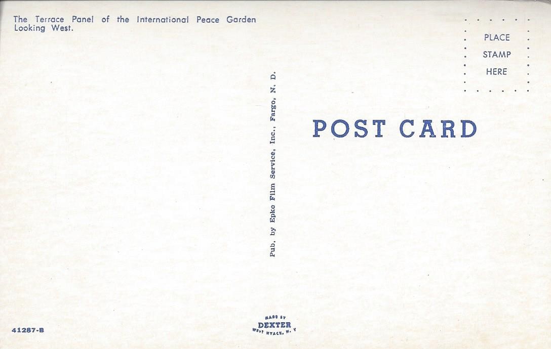 The Terrace Panel of the International Peace Garden Vintage Postcard