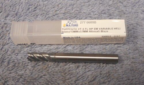 M.A. FORD   CARBIDE  END MILL       6 MM     4 FLUTE          #27706