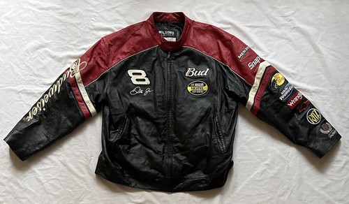 Vintage NASCAR Dale Earnhardt Jr. Budweiser Patched Leather Vintage NASCAR Dale Earnhardt Jr. Budweiser Patched Leather