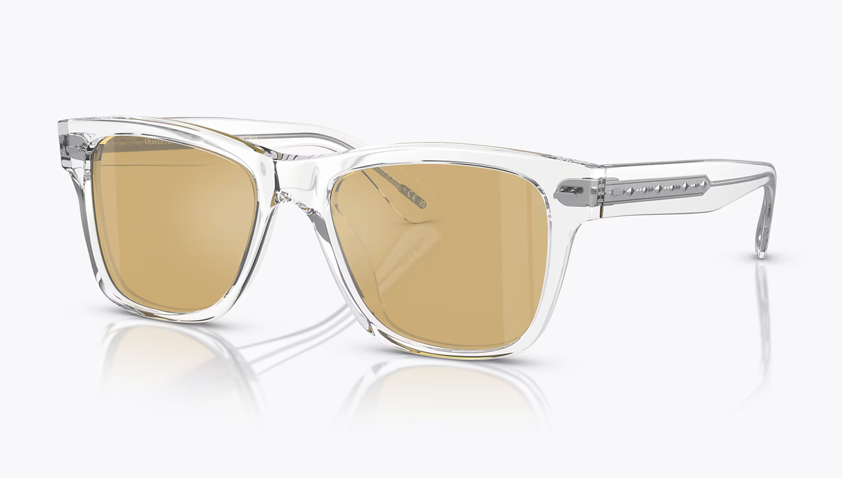 Pre-owned Oliver Peoples Oliver Sun Limited Edition 54mm In Crystal/ Yellow Msrp$584 Iver