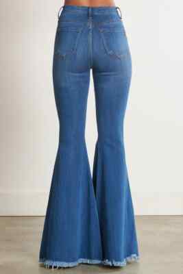 Vibrant MIU Jeans Women 13 30W Blue Distressed Bootcut High Rise Festival USA