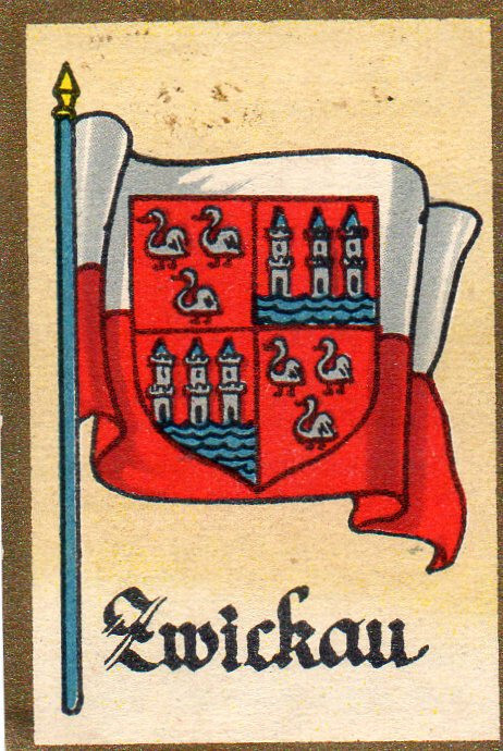 Sammelbild Kosmos Zigaretten 1932: Wappen Und Fahne : Zwickau Nr. 131
