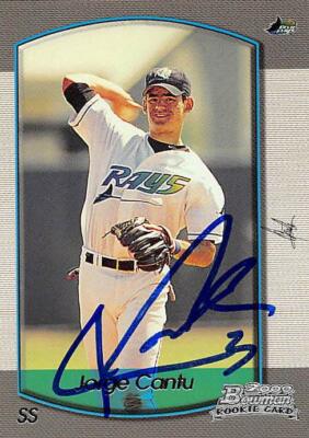 Jorge Cantu autographed Baseball Card (Tampa Rays) 2000 Bowman Rookie #33
