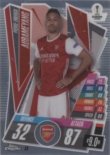 2020-21 Topps Chrome Match Attax UCL Pierre-Emerick Aubameyang #39