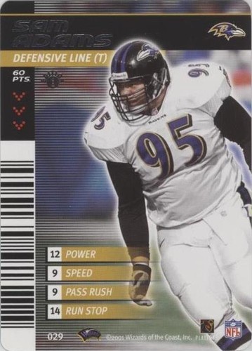 2001-02 NFL Showdown 1st Edition Sam Adams #029