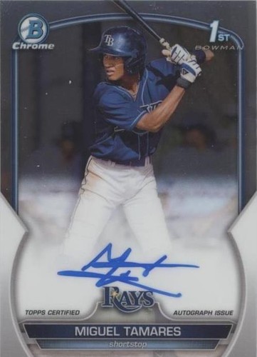 2023 BOWMAN CHROME MIGUEL TAMARES /299 SPECKLE REFRACTOR AUTO 1ST 