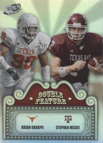 2009 Press Pass Signature Edition Brian Orakpo Stephen McGee #DF-16