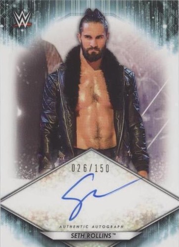 2021 Topps Heritage WWE SmackDown Blue Seth Rollins Auto 08