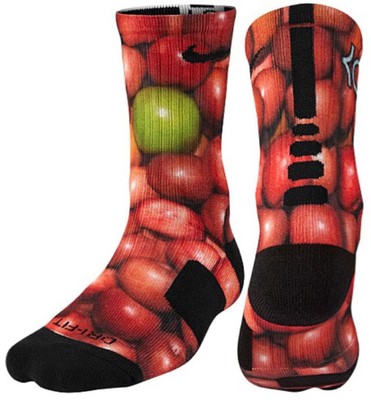 Nike KD 7 Digital Print ''Good Apples'' Socks Men's Sz Lg *NWT* 