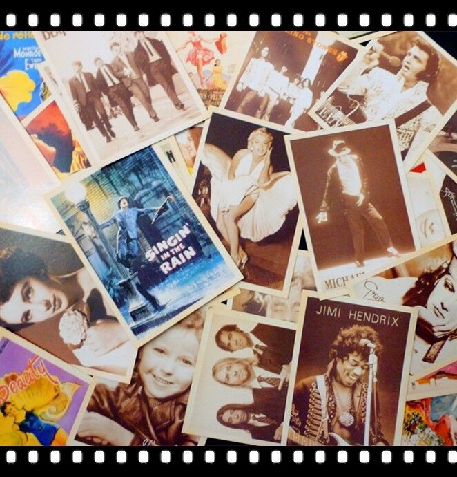 Lot of 32 Old Memories Forever Movie Star & Rock Star Vintage Postcards 