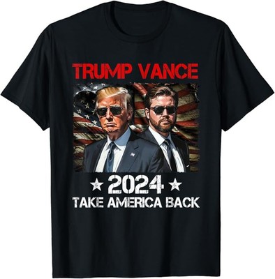 Trump Vance 2024 Take America Back Campaign Election T-Shirt S-3XL Men Women US