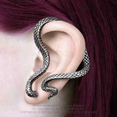Alchemy Gothic Serpentine Ear Wrap Pewter Earring - Snake Reptile Jewellery