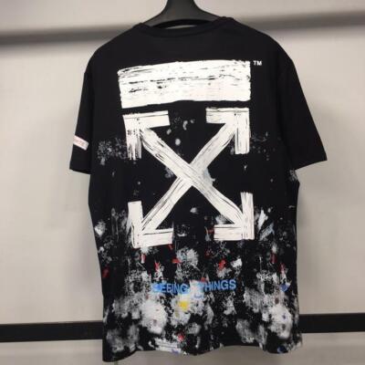 Streetwear Off Tee White Galaxy Brushed T-Shirt Black