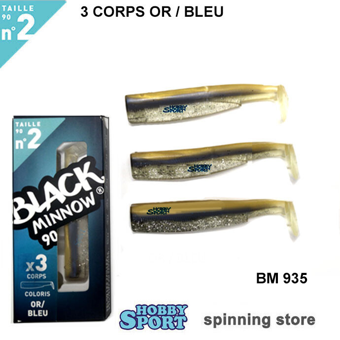 BLACK MINNOW FIIISH SIZE 2BM 935 OR - BLEU  3 CORPS RICAMBIO 90 MM SPINNING