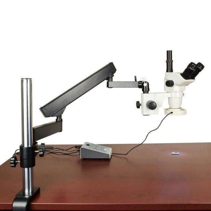 6.7-45x Zoom Stereo Trinocular Microscope+articulating Arm Stand+80led Ring Lite