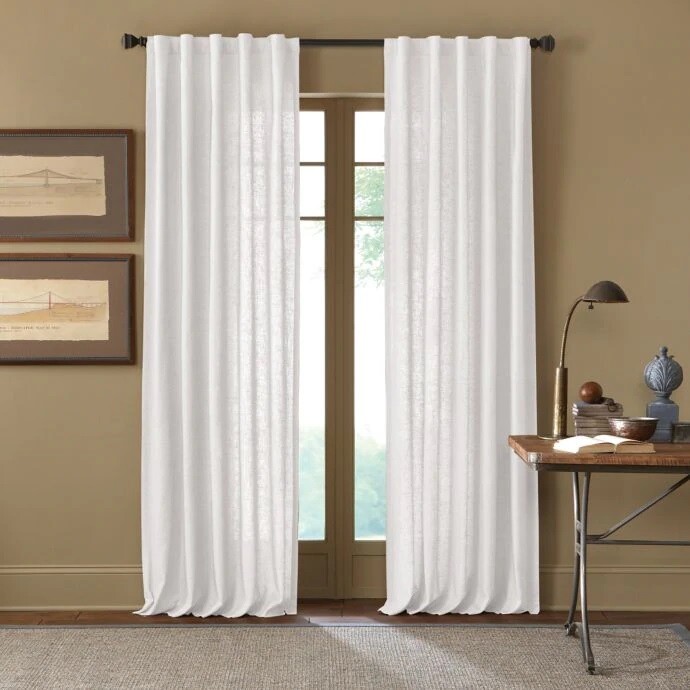 Cambria Malta 95 Inch Rod Pocket Back Tab Window Curtain Panel In