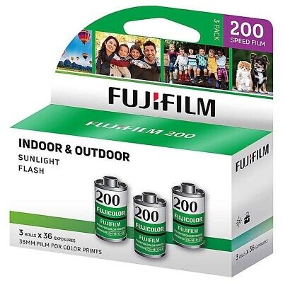 FUJIFILM 200 ISO 35mm Film 3-Pack - 36 Exposures Color Print Film FRESH New