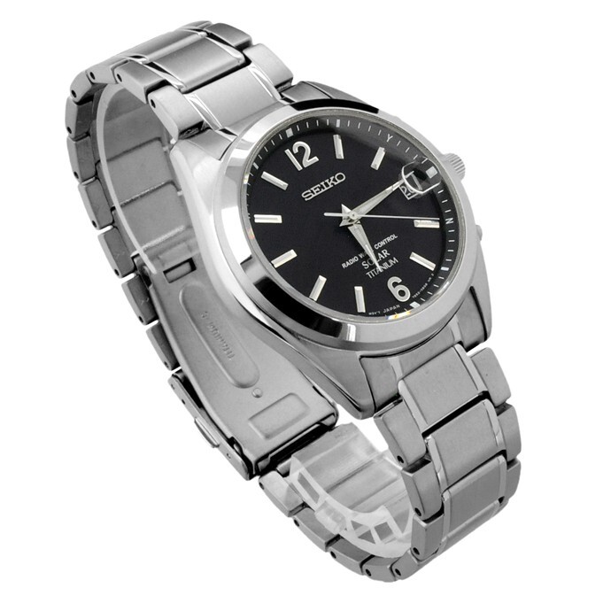Pre-owned Seiko Spirit Sbtm229 Spirit Titanium Solar Radio Men's Analog Watch Black Gift
