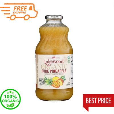 Lakewood Organic Juice, Pineapple, 32 Fl Oz Bottle