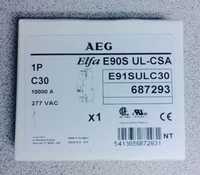 AEG ELFA E90S UL-CSA E91SULC30 CIRCUIT BREAKER 30A 1P 277VAC NEW!! QUANTITY!!